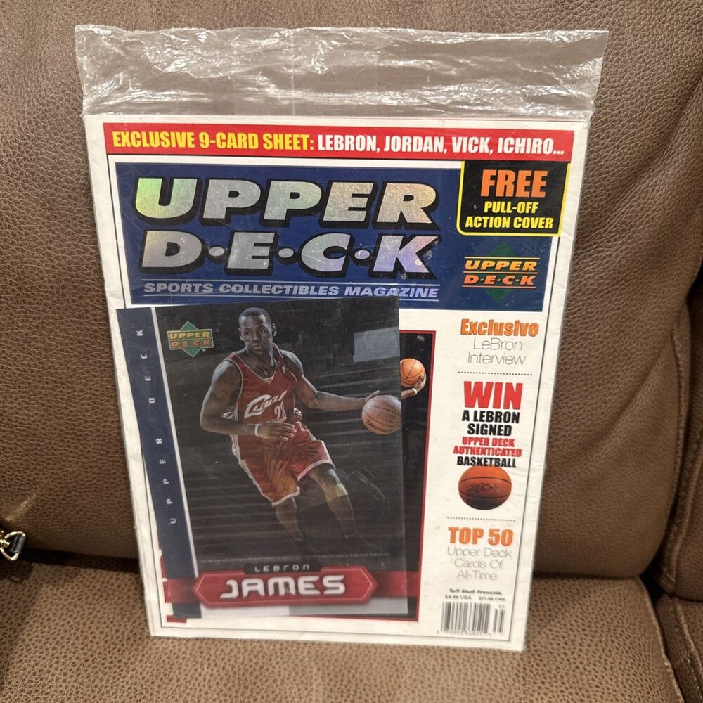 SEALED 2003 Upper Deck LeBron James Magazine 3D Cover Card RC 9 Card Sheet